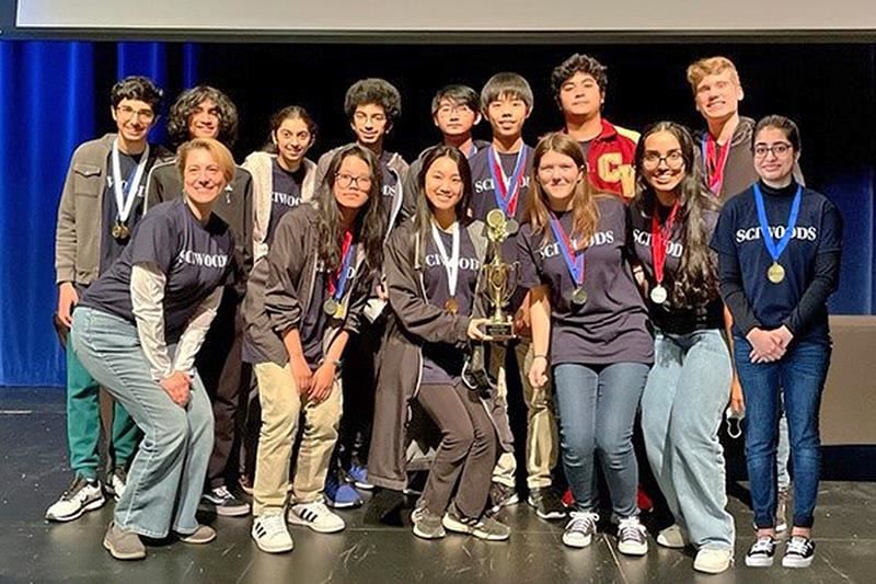 The Cypress Woods High School Science Olympiad team competed in the regional competition hosted by Lonestar College—CyFair.